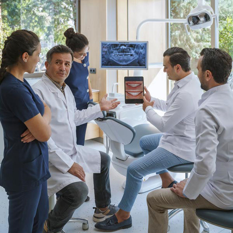 doctors looking at xray